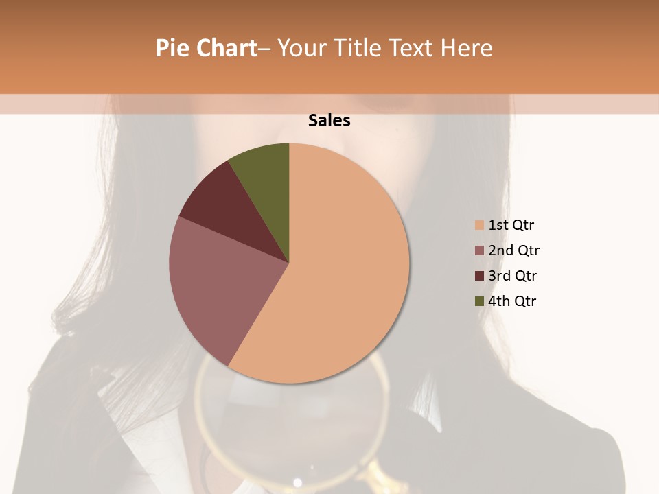 A Woman Looking Through A Magnifying Glass PowerPoint Template