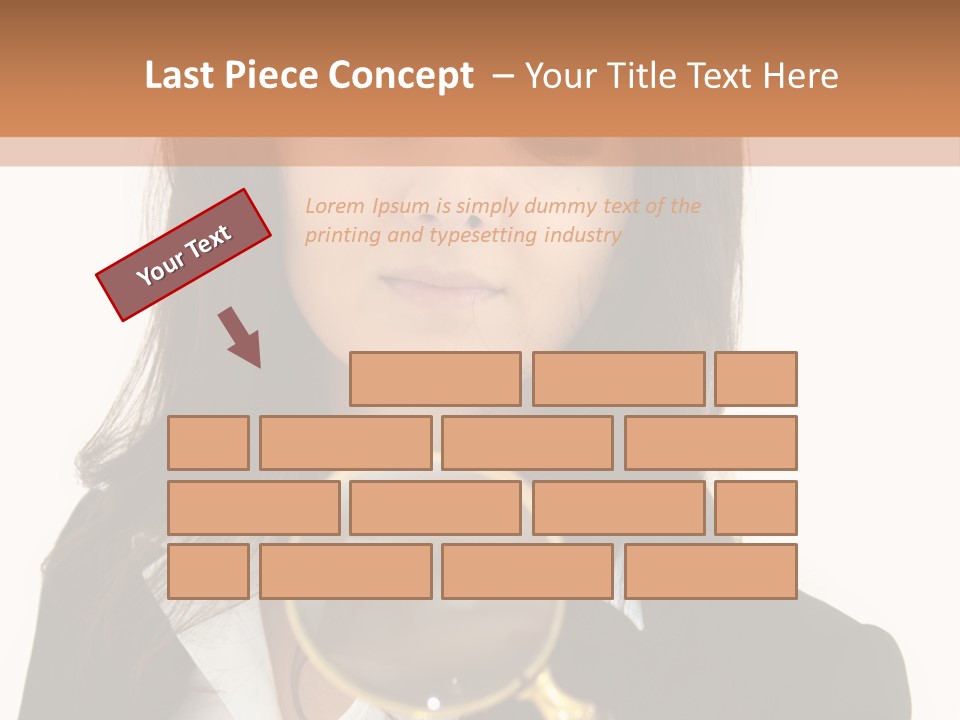 A Woman Looking Through A Magnifying Glass PowerPoint Template