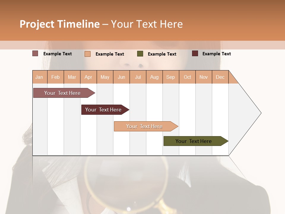 A Woman Looking Through A Magnifying Glass PowerPoint Template