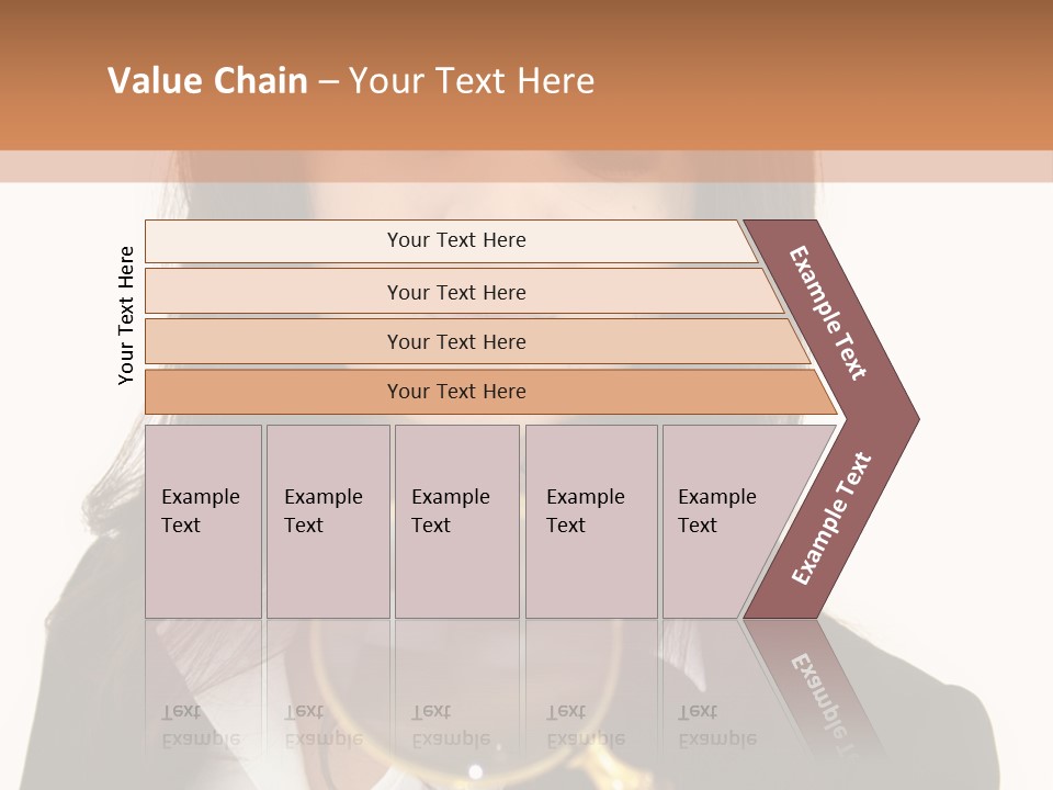 A Woman Looking Through A Magnifying Glass PowerPoint Template