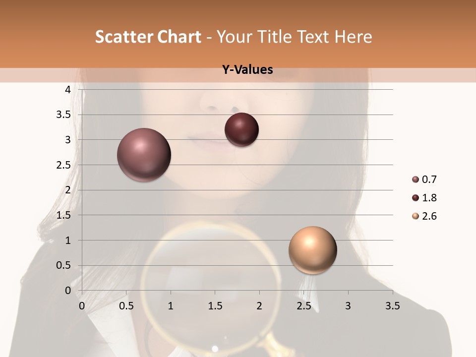 A Woman Looking Through A Magnifying Glass PowerPoint Template