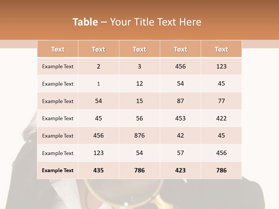 A Woman Looking Through A Magnifying Glass PowerPoint Template