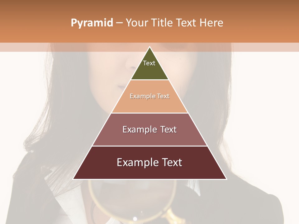 A Woman Looking Through A Magnifying Glass PowerPoint Template