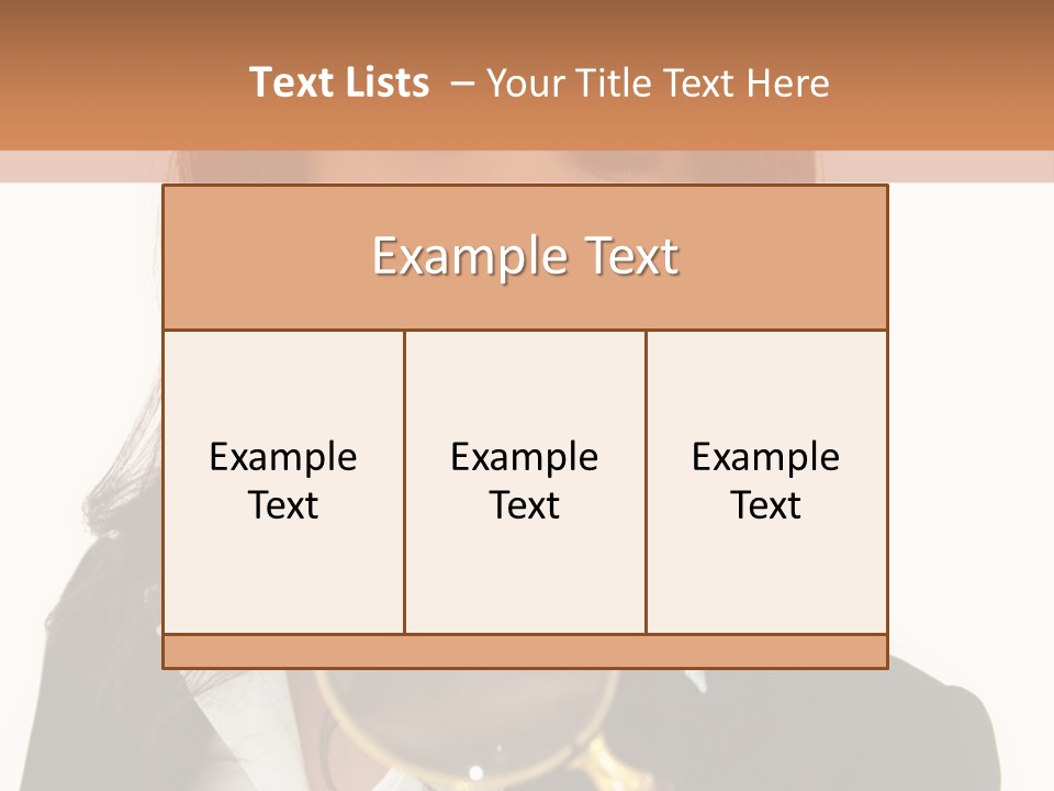 A Woman Looking Through A Magnifying Glass PowerPoint Template