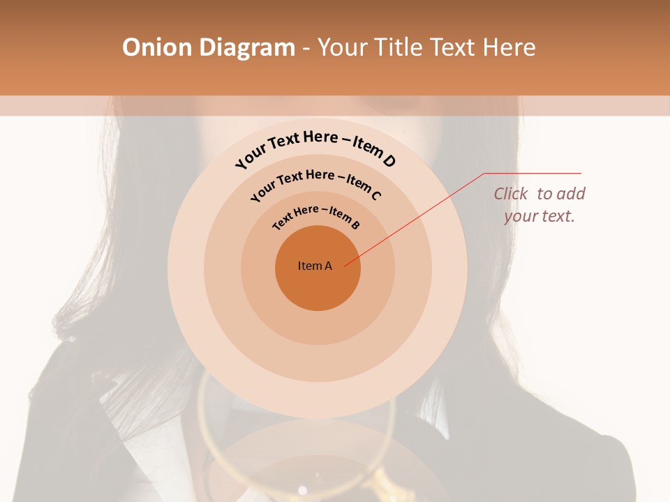 A Woman Looking Through A Magnifying Glass PowerPoint Template
