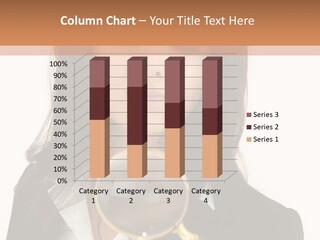 A Woman Looking Through A Magnifying Glass PowerPoint Template