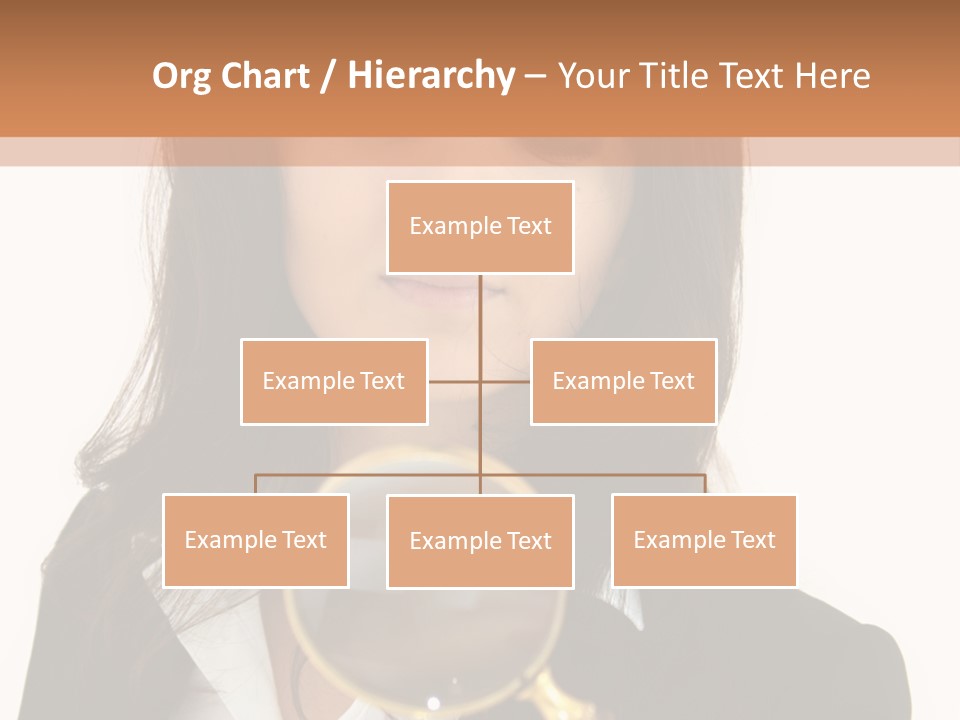 A Woman Looking Through A Magnifying Glass PowerPoint Template