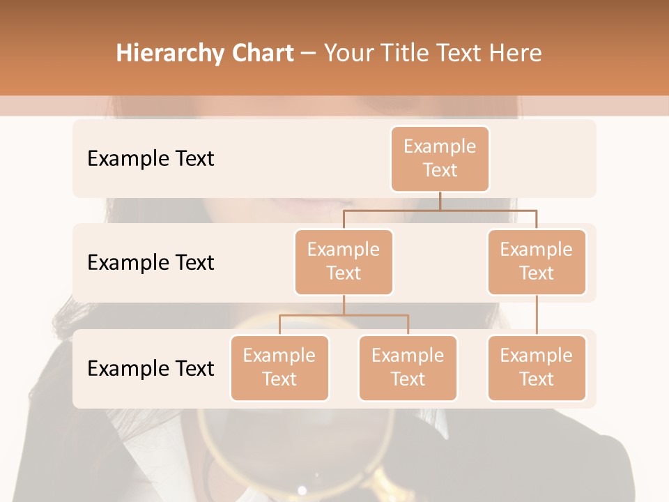 A Woman Looking Through A Magnifying Glass PowerPoint Template