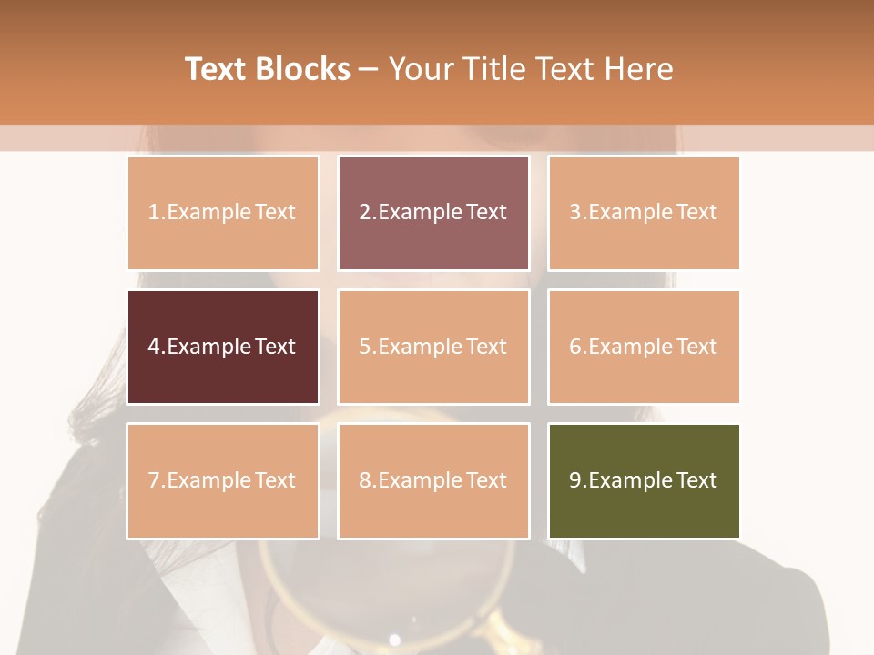 A Woman Looking Through A Magnifying Glass PowerPoint Template