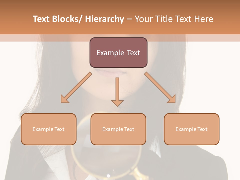 A Woman Looking Through A Magnifying Glass PowerPoint Template