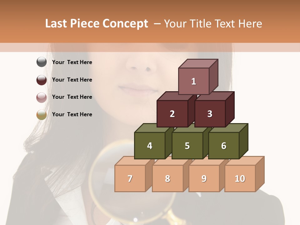 A Woman Looking Through A Magnifying Glass PowerPoint Template