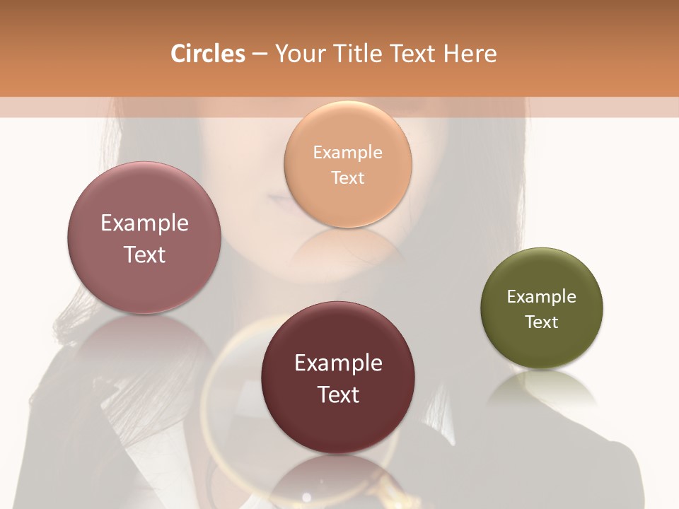 A Woman Looking Through A Magnifying Glass PowerPoint Template