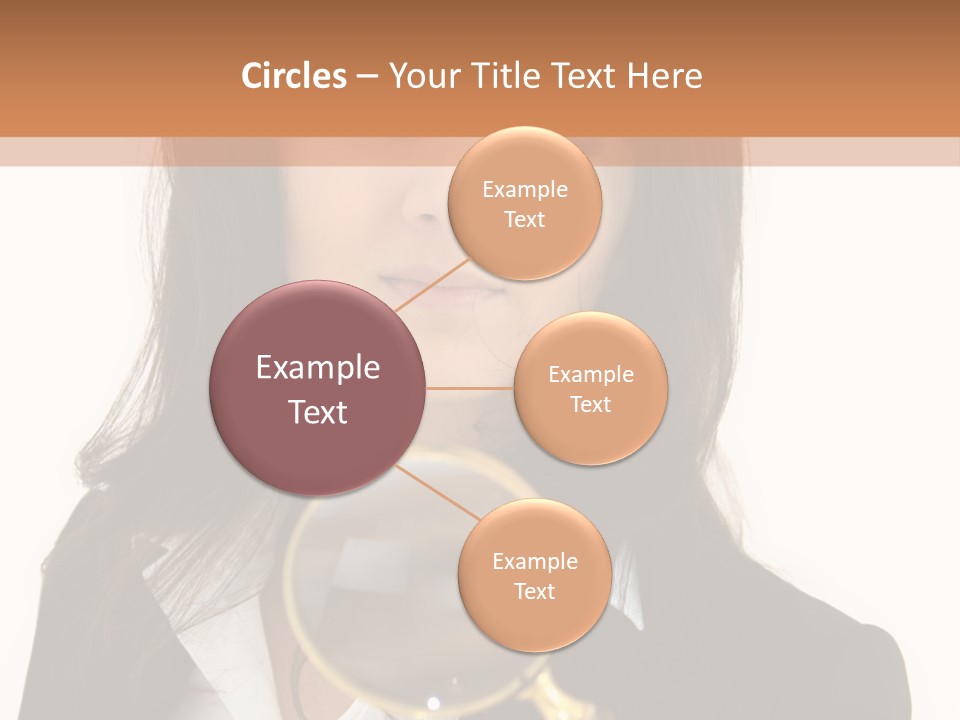 A Woman Looking Through A Magnifying Glass PowerPoint Template