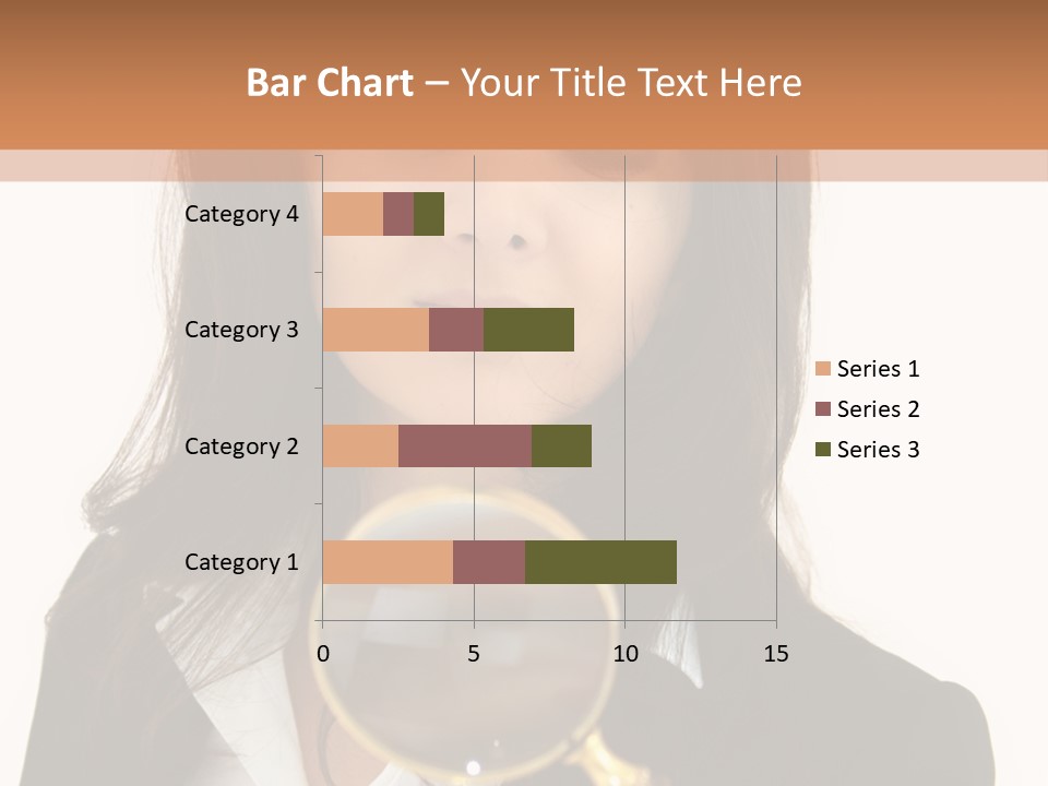 A Woman Looking Through A Magnifying Glass PowerPoint Template
