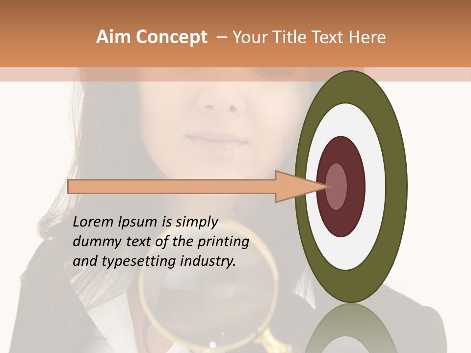 A Woman Looking Through A Magnifying Glass PowerPoint Template