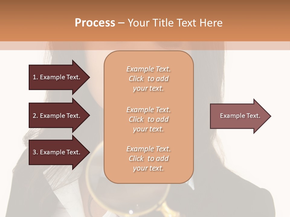 A Woman Looking Through A Magnifying Glass PowerPoint Template