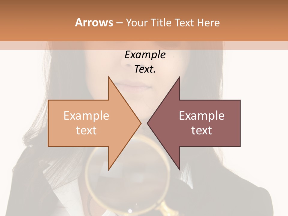 A Woman Looking Through A Magnifying Glass PowerPoint Template