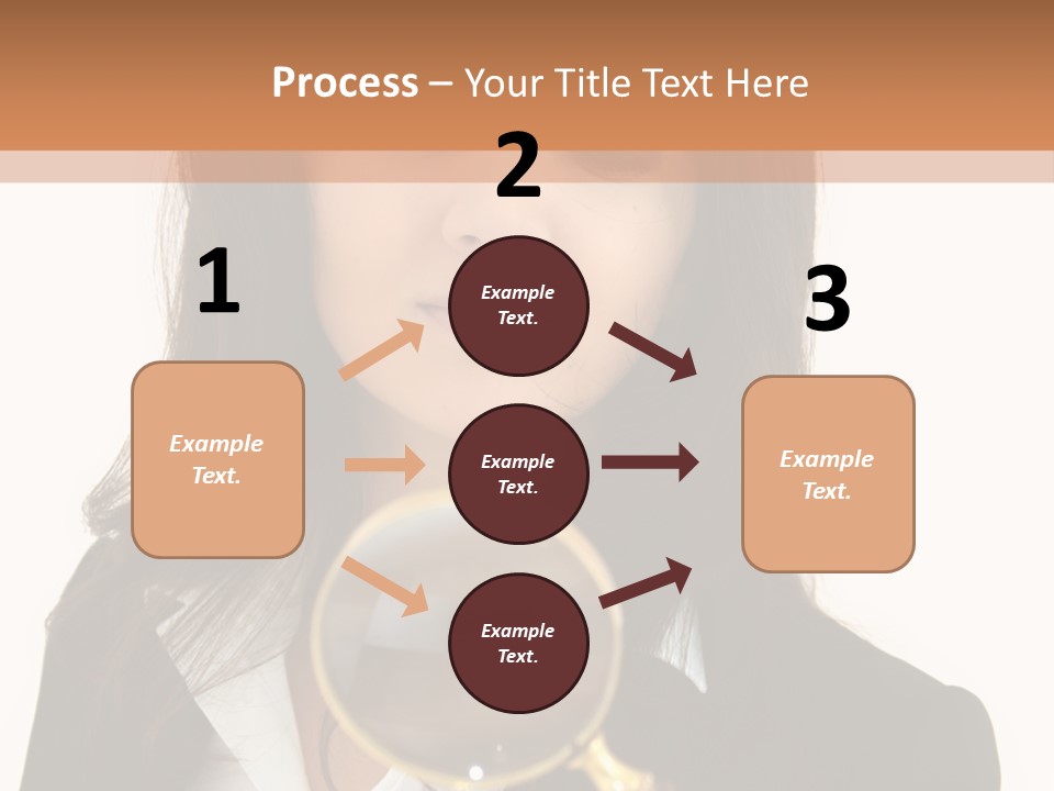 A Woman Looking Through A Magnifying Glass PowerPoint Template