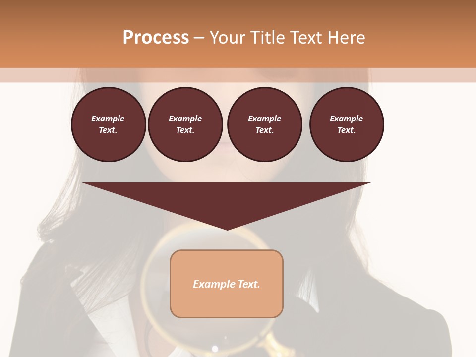 A Woman Looking Through A Magnifying Glass PowerPoint Template