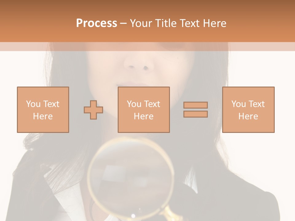 A Woman Looking Through A Magnifying Glass PowerPoint Template