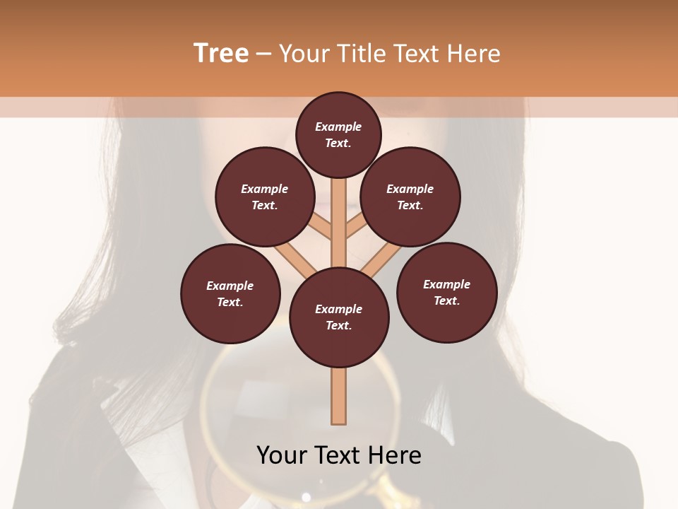 A Woman Looking Through A Magnifying Glass PowerPoint Template
