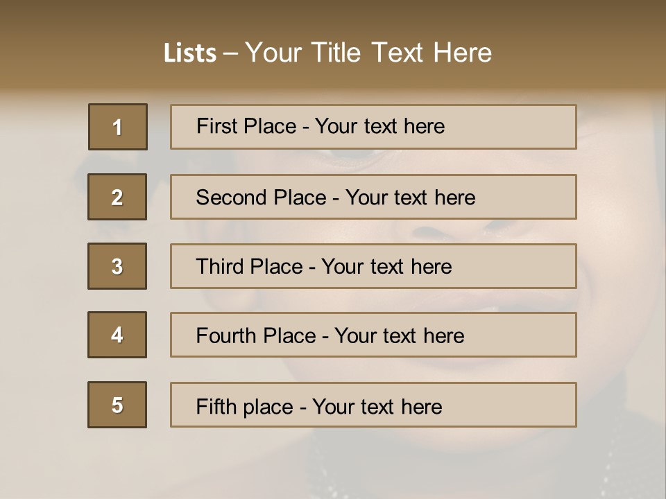 Young Boy Brown PowerPoint Template