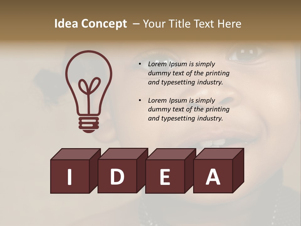 Young Boy Brown PowerPoint Template