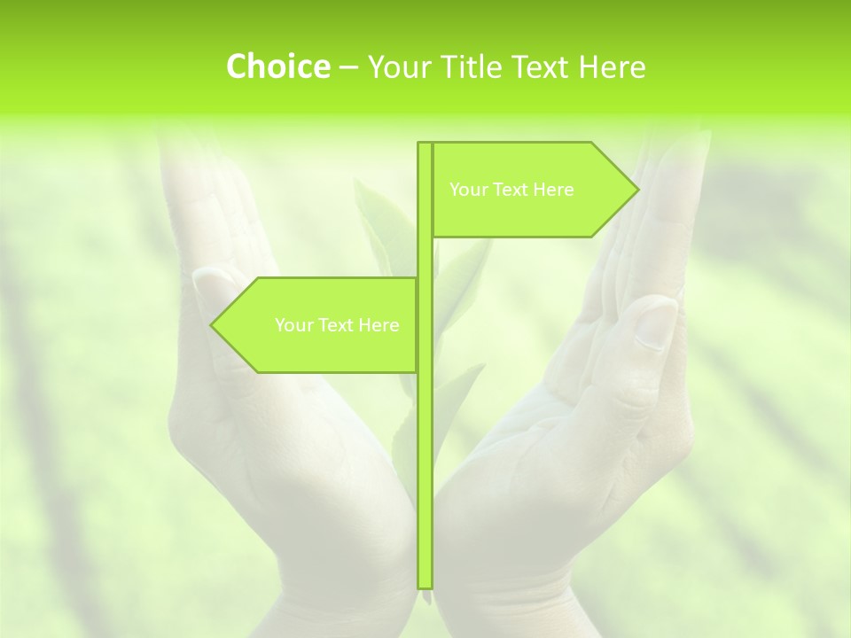 Hand Flora Shielding PowerPoint Template