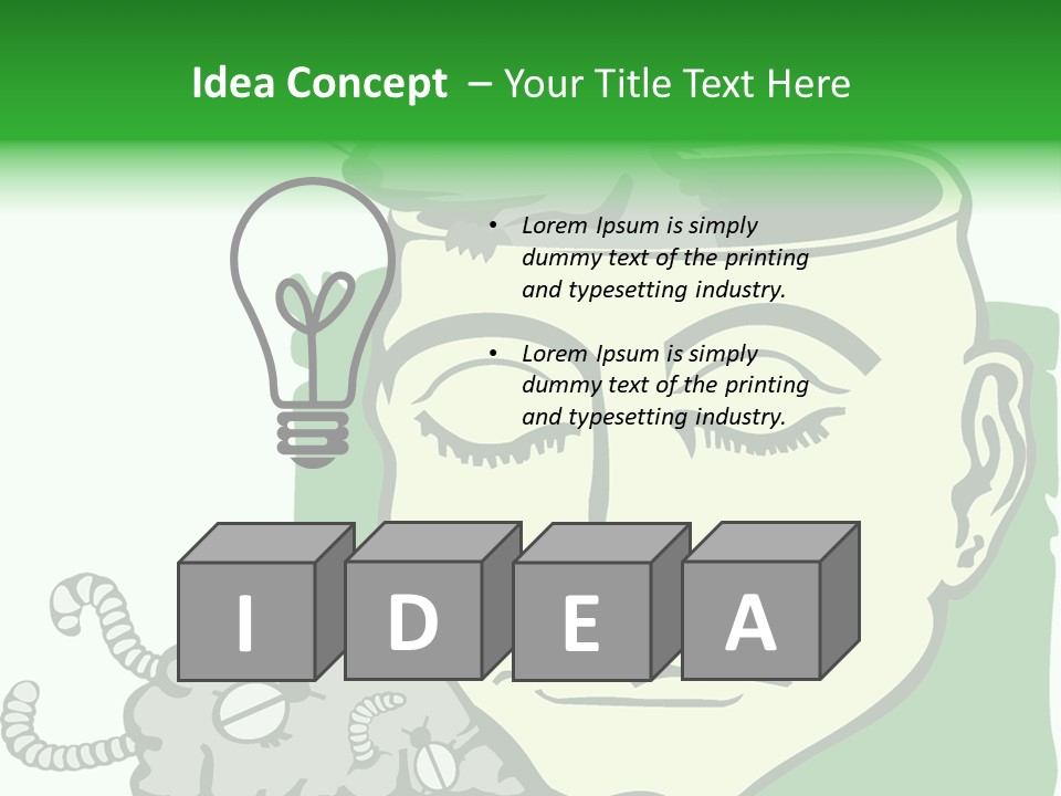 Human Face Brain PowerPoint Template
