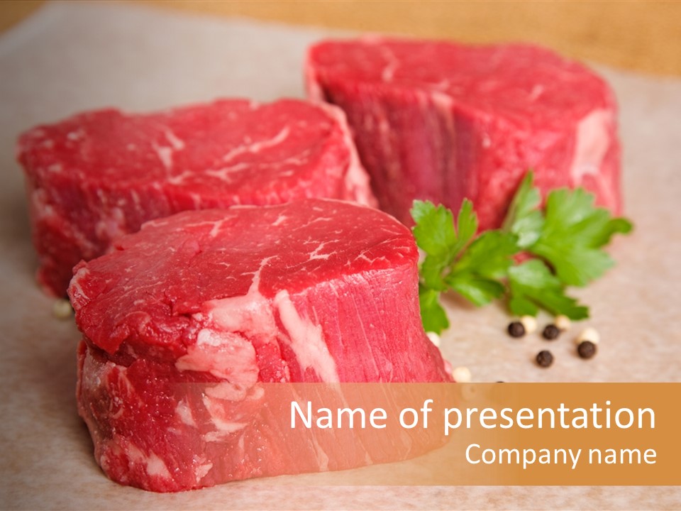 Paper Steak Meal PowerPoint Template