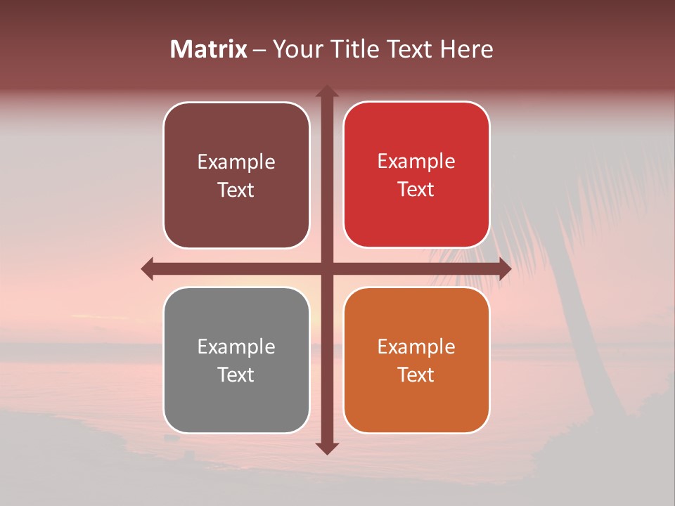 Ocean Scape Colorful Sunset Sunset PowerPoint Template