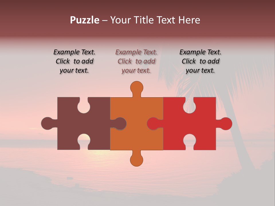 Ocean Scape Colorful Sunset Sunset PowerPoint Template