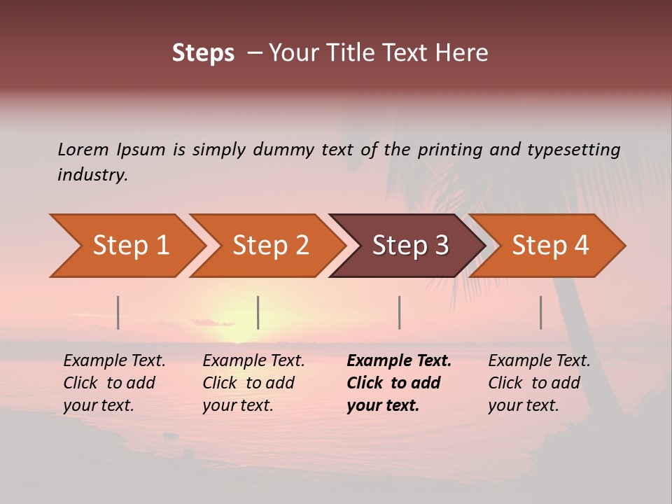 Ocean Scape Colorful Sunset Sunset PowerPoint Template