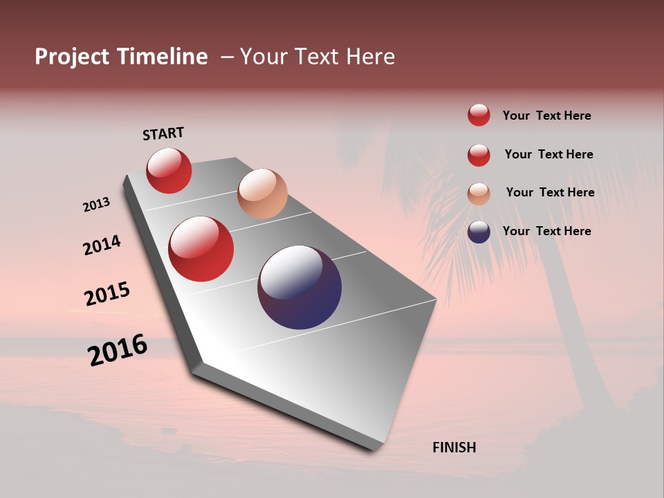 Ocean Scape Colorful Sunset Sunset PowerPoint Template