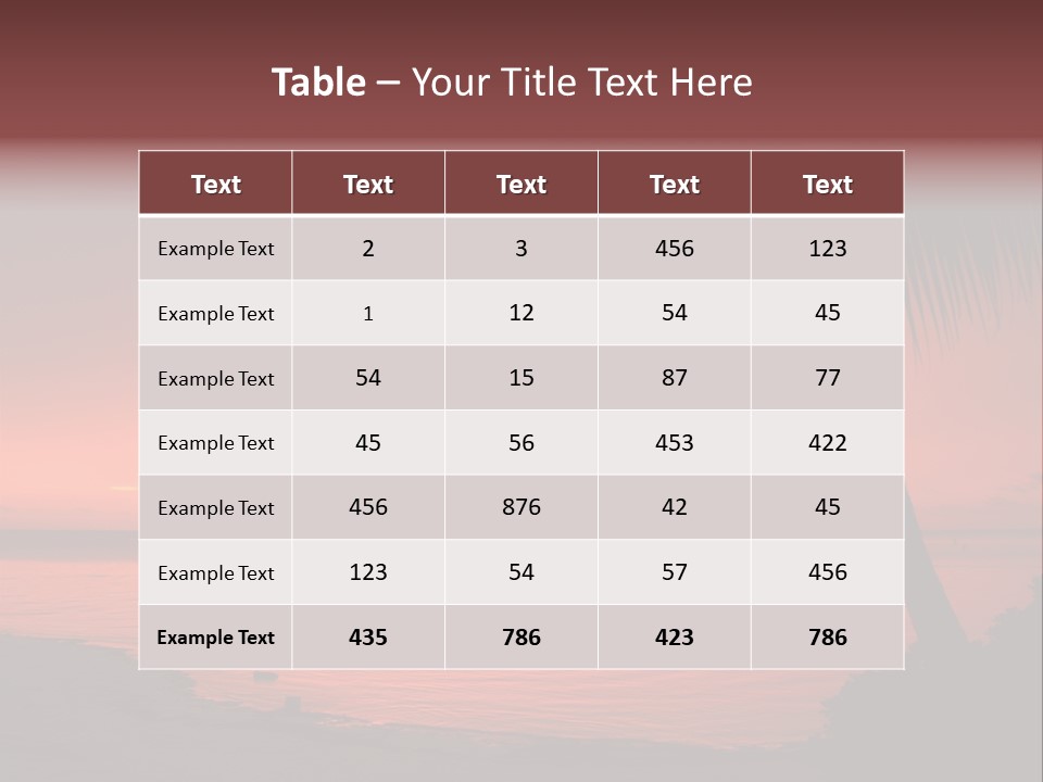 Ocean Scape Colorful Sunset Sunset PowerPoint Template
