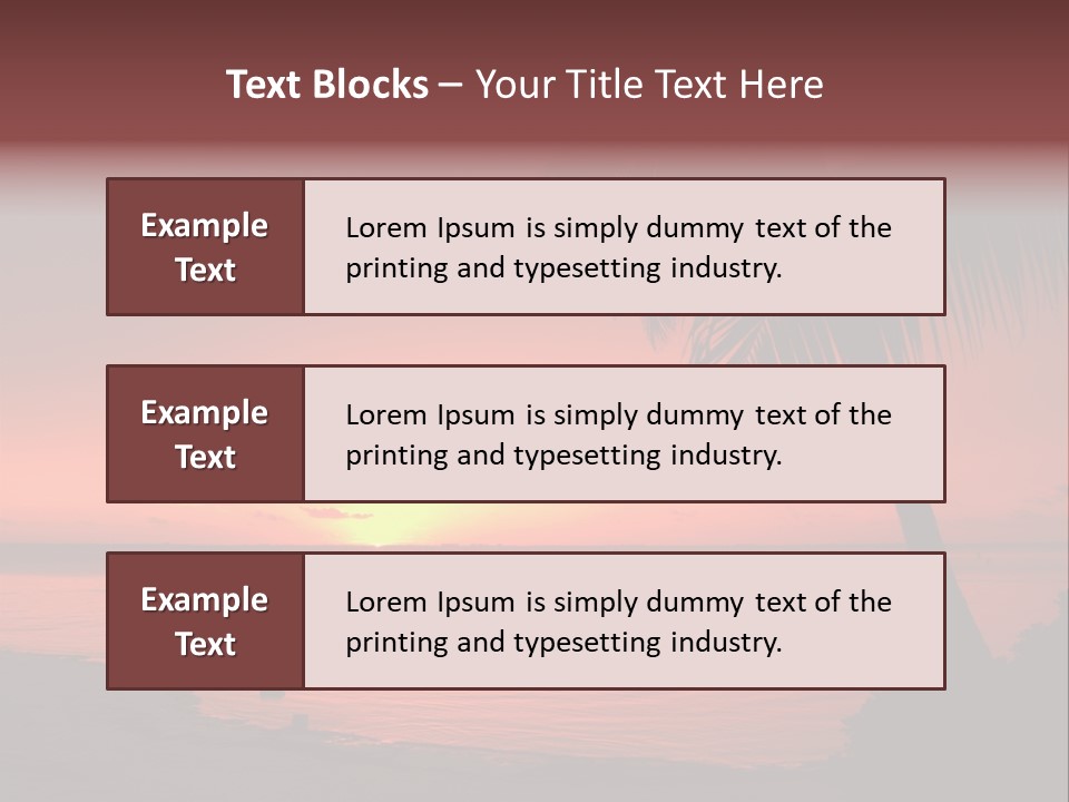 Ocean Scape Colorful Sunset Sunset PowerPoint Template