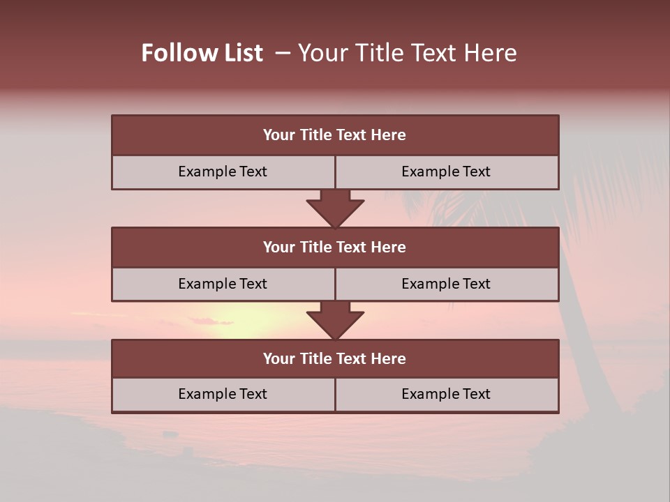 Ocean Scape Colorful Sunset Sunset PowerPoint Template
