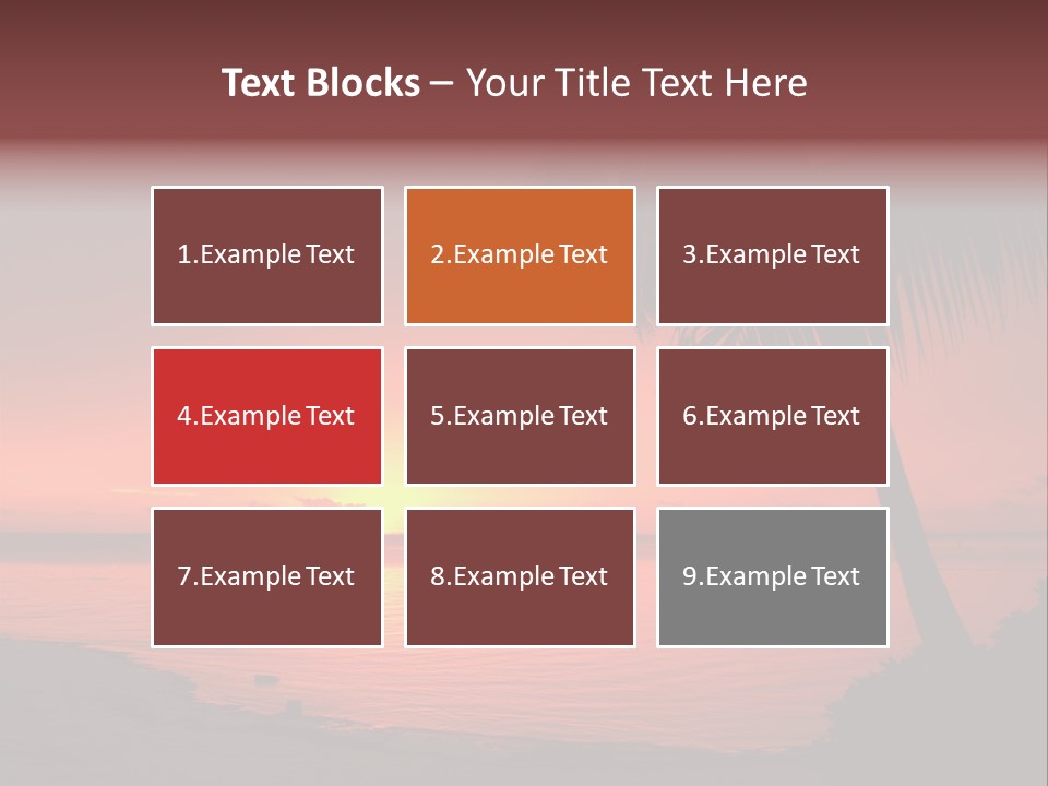 Ocean Scape Colorful Sunset Sunset PowerPoint Template