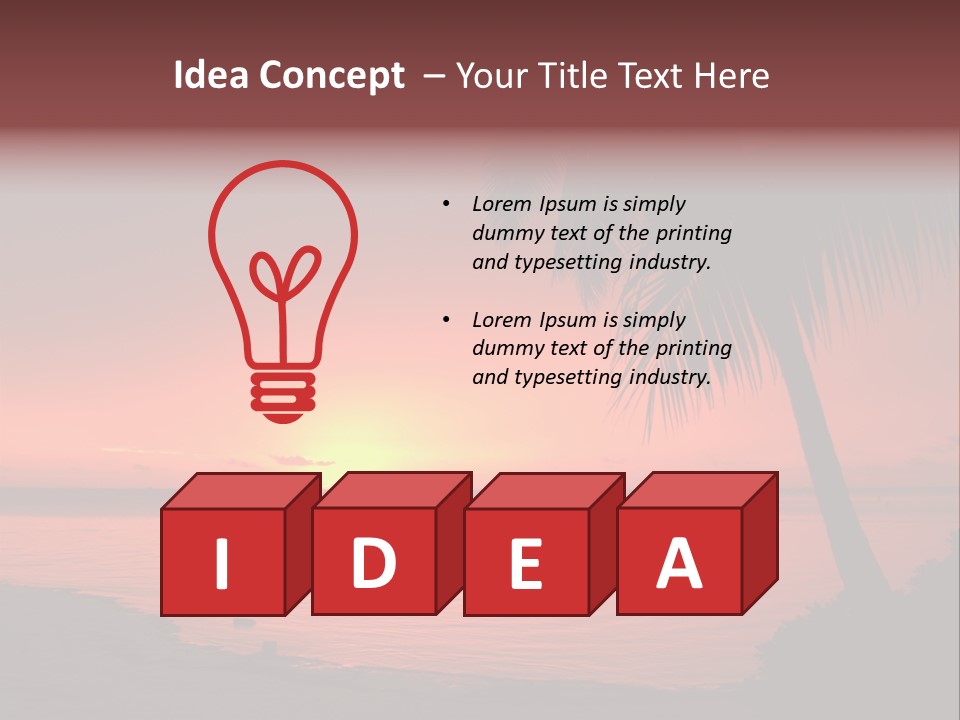 Ocean Scape Colorful Sunset Sunset PowerPoint Template