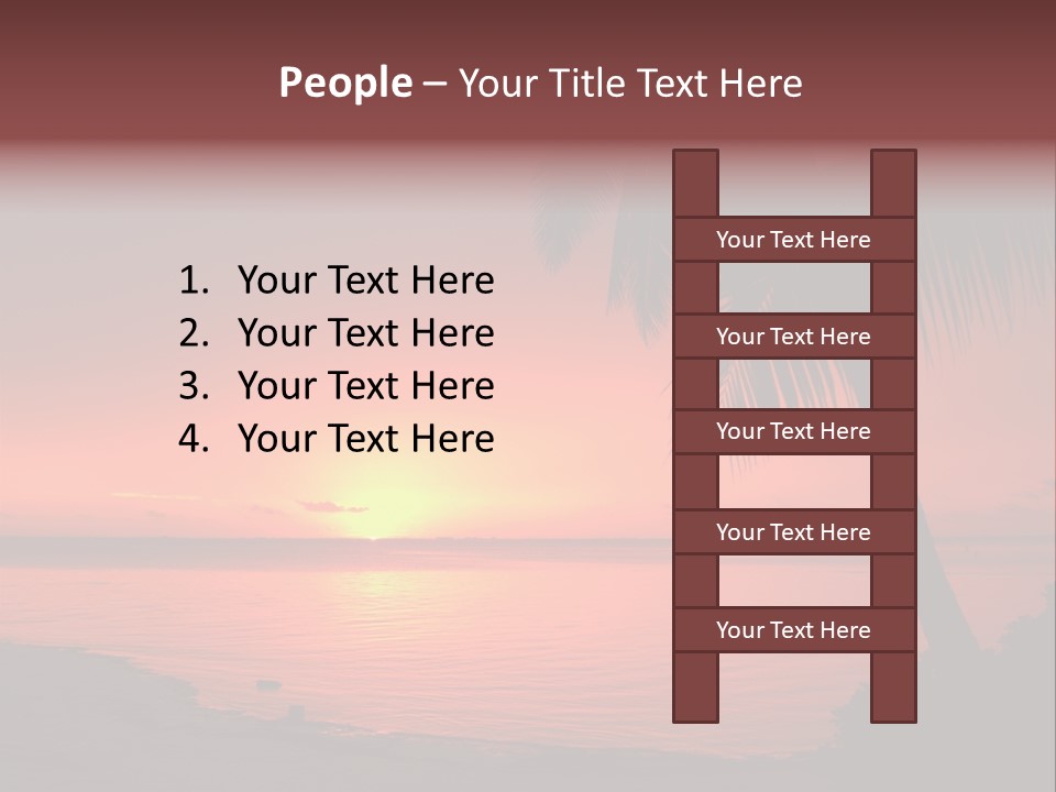 Ocean Scape Colorful Sunset Sunset PowerPoint Template