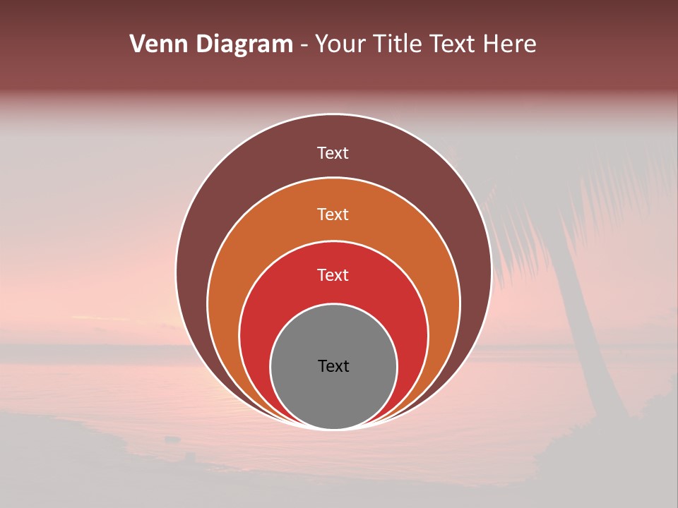 Ocean Scape Colorful Sunset Sunset PowerPoint Template