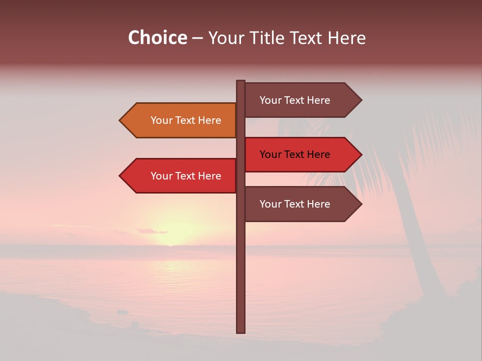 Ocean Scape Colorful Sunset Sunset PowerPoint Template