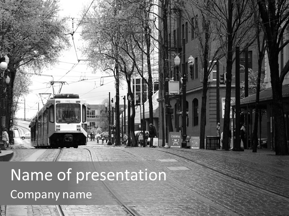 Downtown Electric Transportation PowerPoint Template