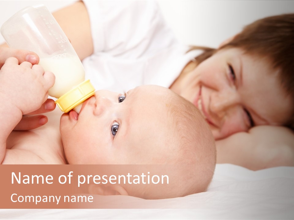 Woman Happiness Offspring PowerPoint Template