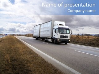 Shipping Container Trailer PowerPoint Template