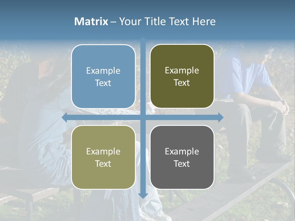 A Group Of People Sitting On Top Of A Wooden Bench PowerPoint Template