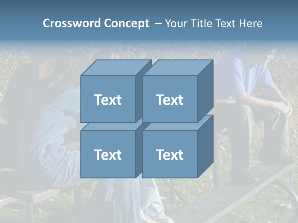 A Group Of People Sitting On Top Of A Wooden Bench PowerPoint Template