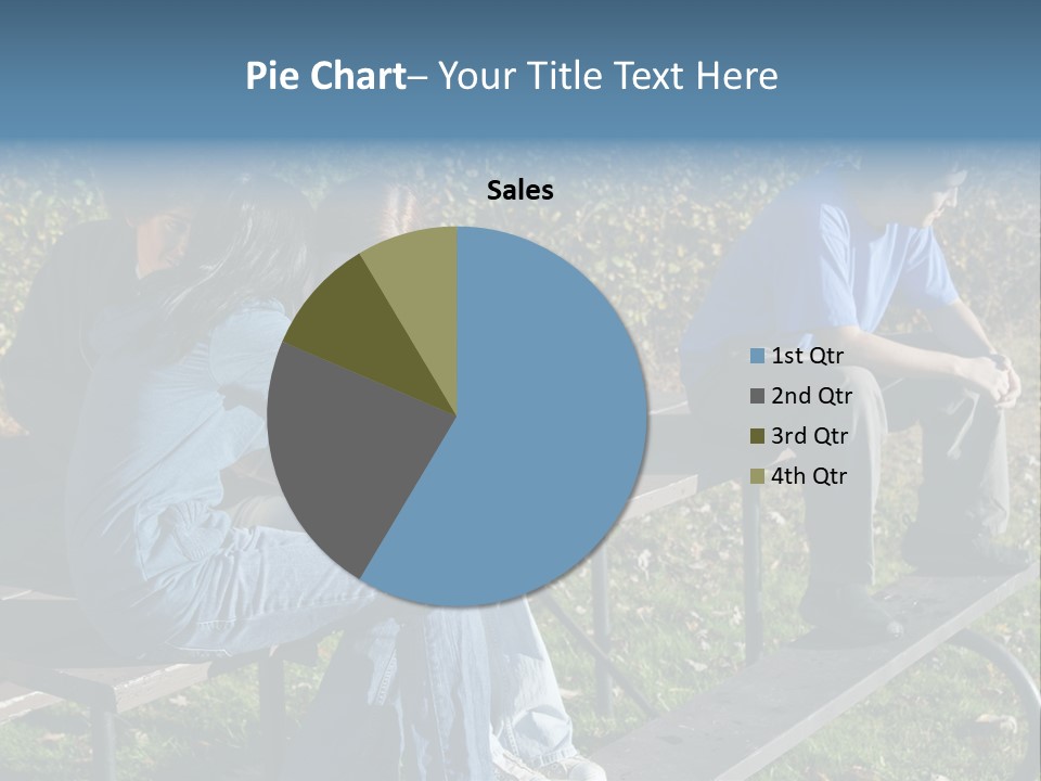 A Group Of People Sitting On Top Of A Wooden Bench PowerPoint Template