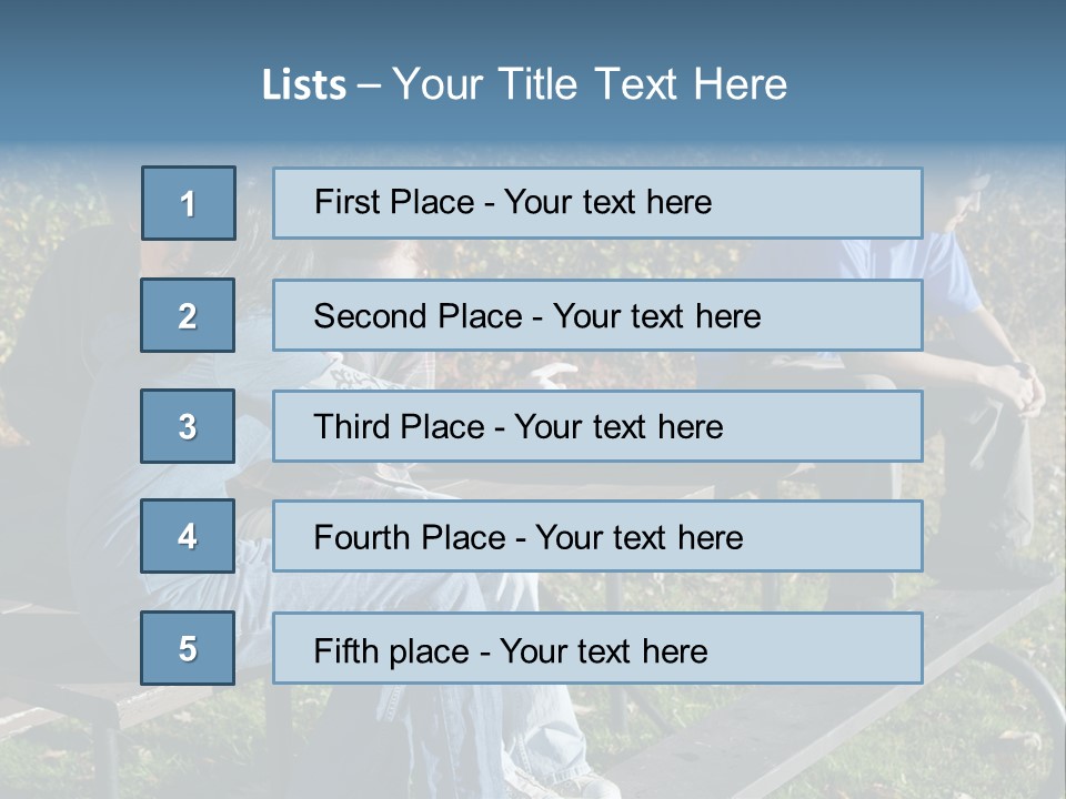 A Group Of People Sitting On Top Of A Wooden Bench PowerPoint Template