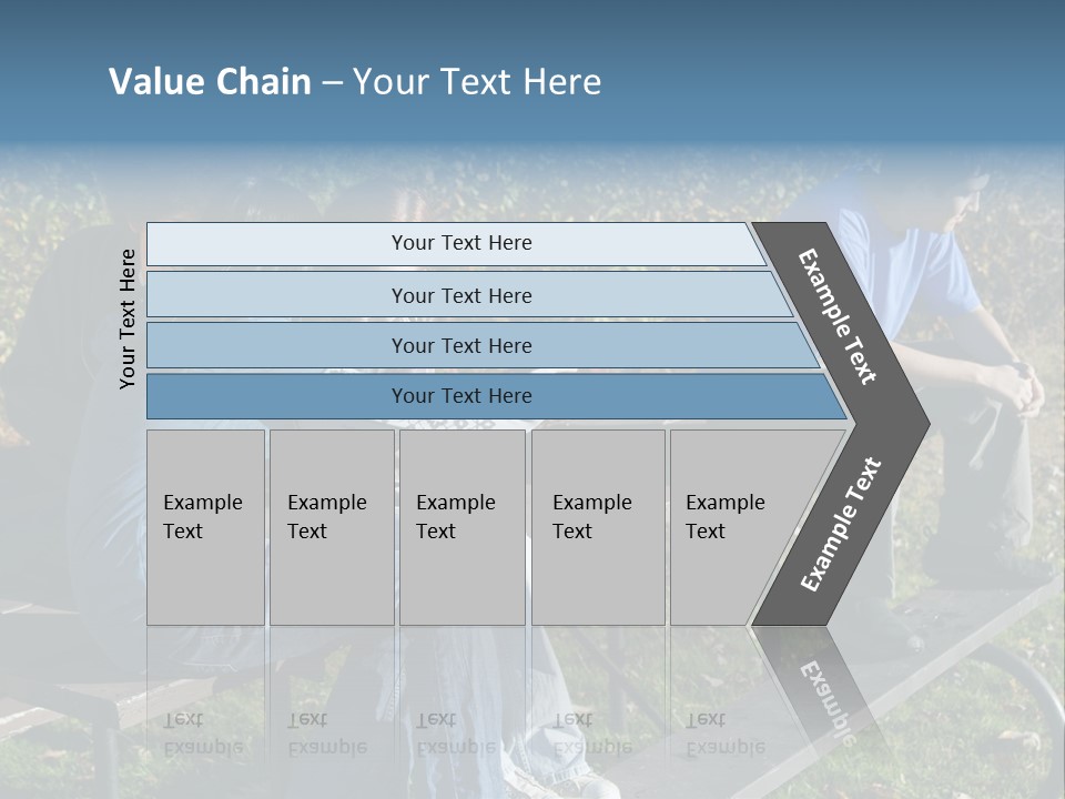 A Group Of People Sitting On Top Of A Wooden Bench PowerPoint Template